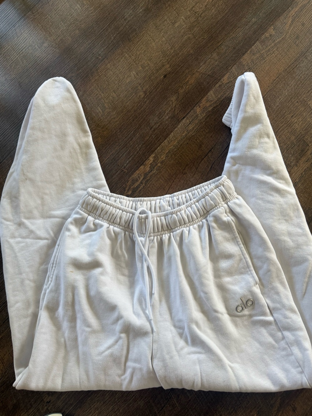 ALO Yoga White Sweatpants Joggers - Picture 2 of 2